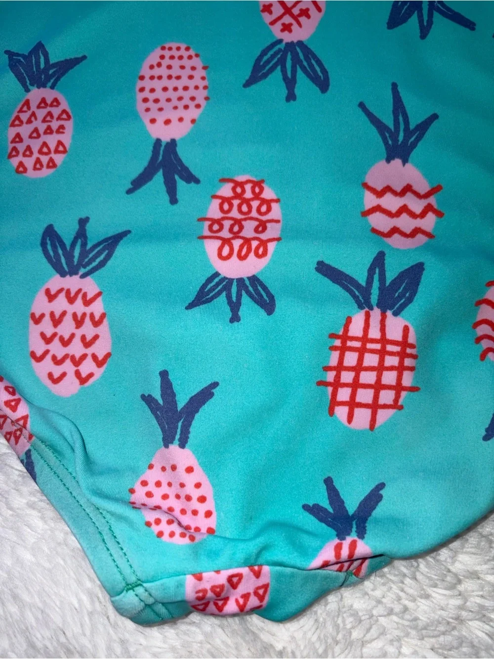 Hanna Andersson Girls 8 Sweet Pineapple Ruffle One Piece Swimsuit Recycled